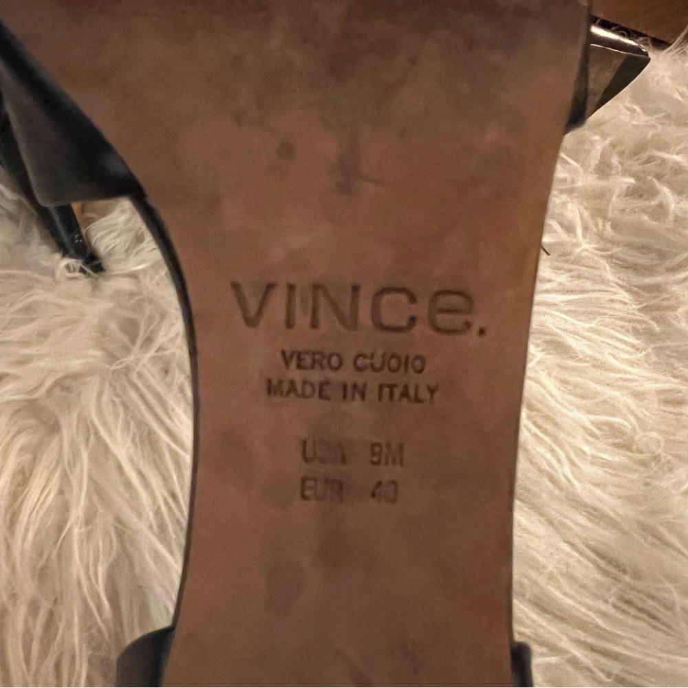 Vince D’Orsay Black Leather Kitten Heel. Sz 9 - Picture 5 of 7